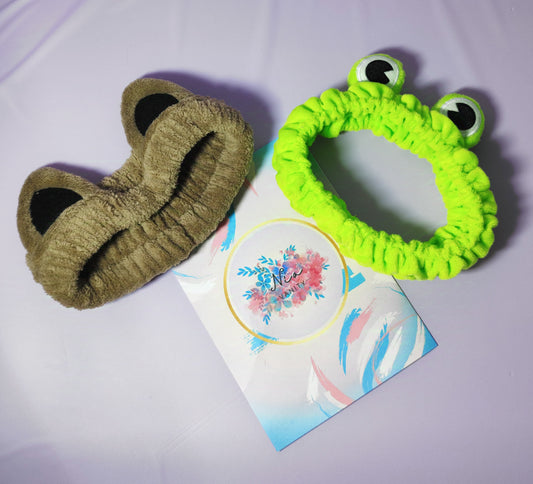 “Bandanas rana y osito para maquillaje y skincare – Nia Vanity”